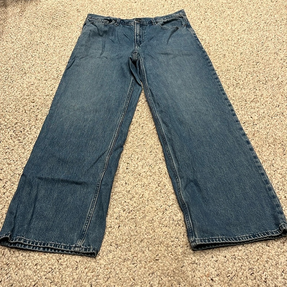 Uniqlo Women's Baggy Jeans Sz 27 Length 31 Blue Denim